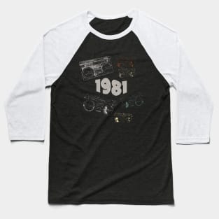 1981 on retro music, grunge radio Baseball T-Shirt